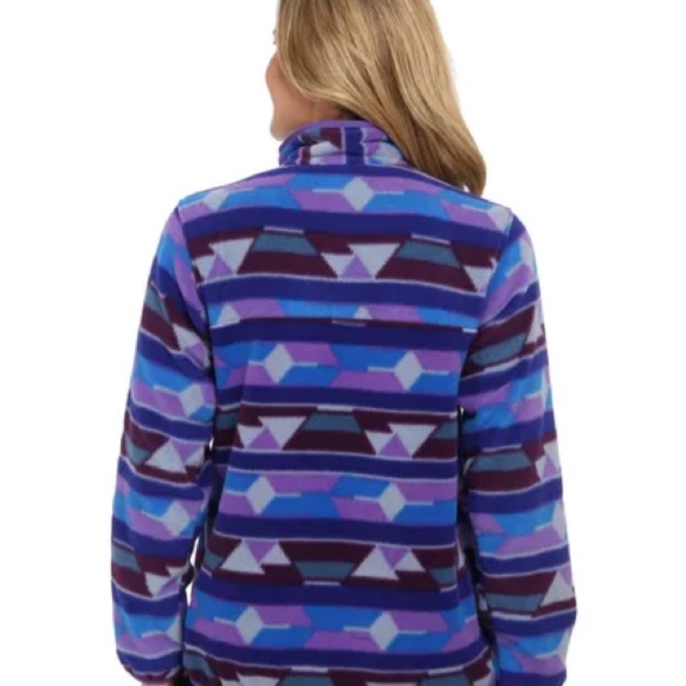 Patagonia Purple & Blue Geometric Fleece Pullover - Picture 2 of 15